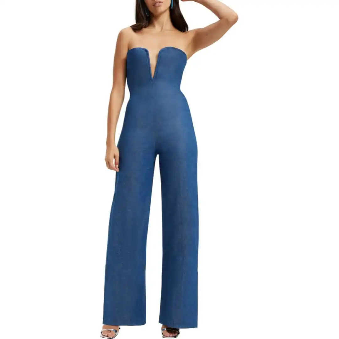 Customizable Jumpsuit Made Of Denim That Is