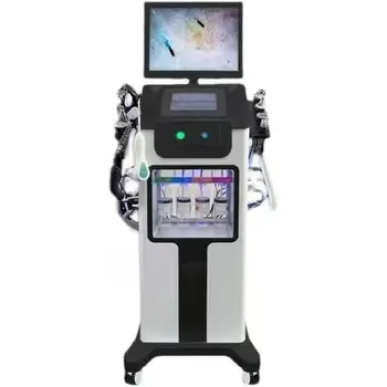 Portable 10 In 1 Facial Skin Care Machine Oxygen Jet Beauty Device with Skin Detection for Hair Face Compatible with IT ZA Plugs