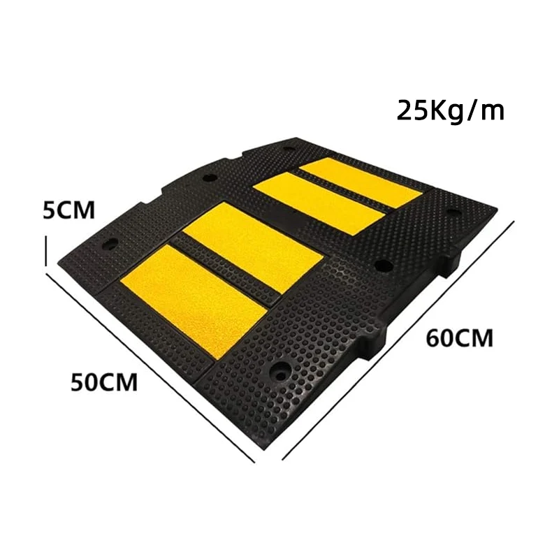 Heavy-Duty 500*600*50MM Speed Bump Rubber for Roadway Traffic Safety manufacture