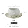 Coconut shell coffee cup and saucer - sesame white