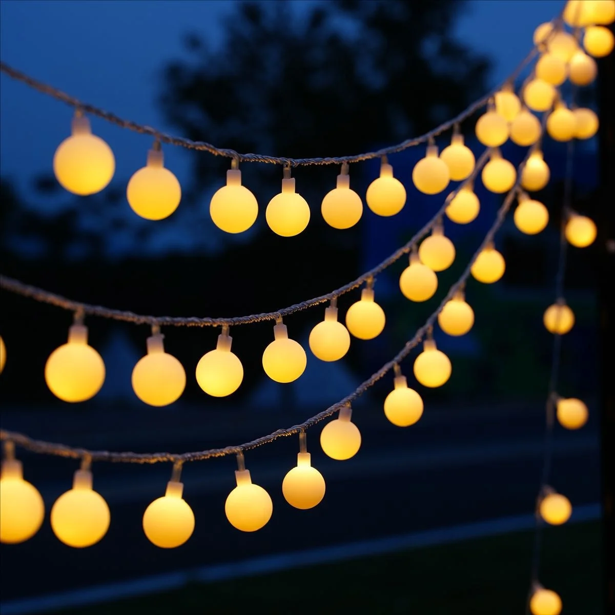 LED Frosted Small White Ball Light String Indoor Christmas Decorative  Lighting for Tent Canopy Atmosphere Arrangement Outdoor, image size:1200x1200