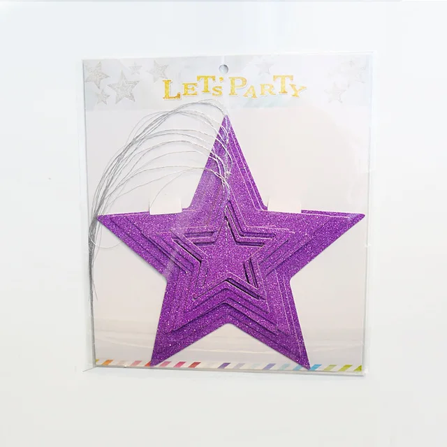 Partymane Glitter Star Hanging Bunting Foam Paper Luxury Xmas