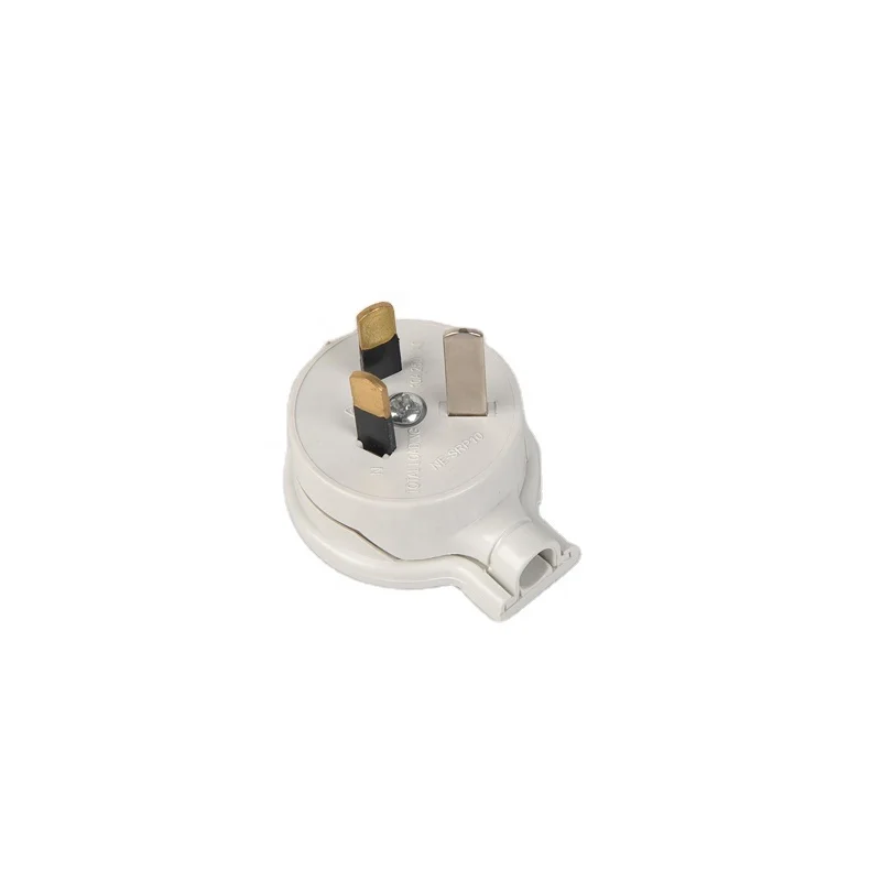 SAA Australia Standard 3 Pin Side Entry Top White Rewireable Plug Top 10 Amp Side Flat Entry Extension Electric Wall Plug  AC