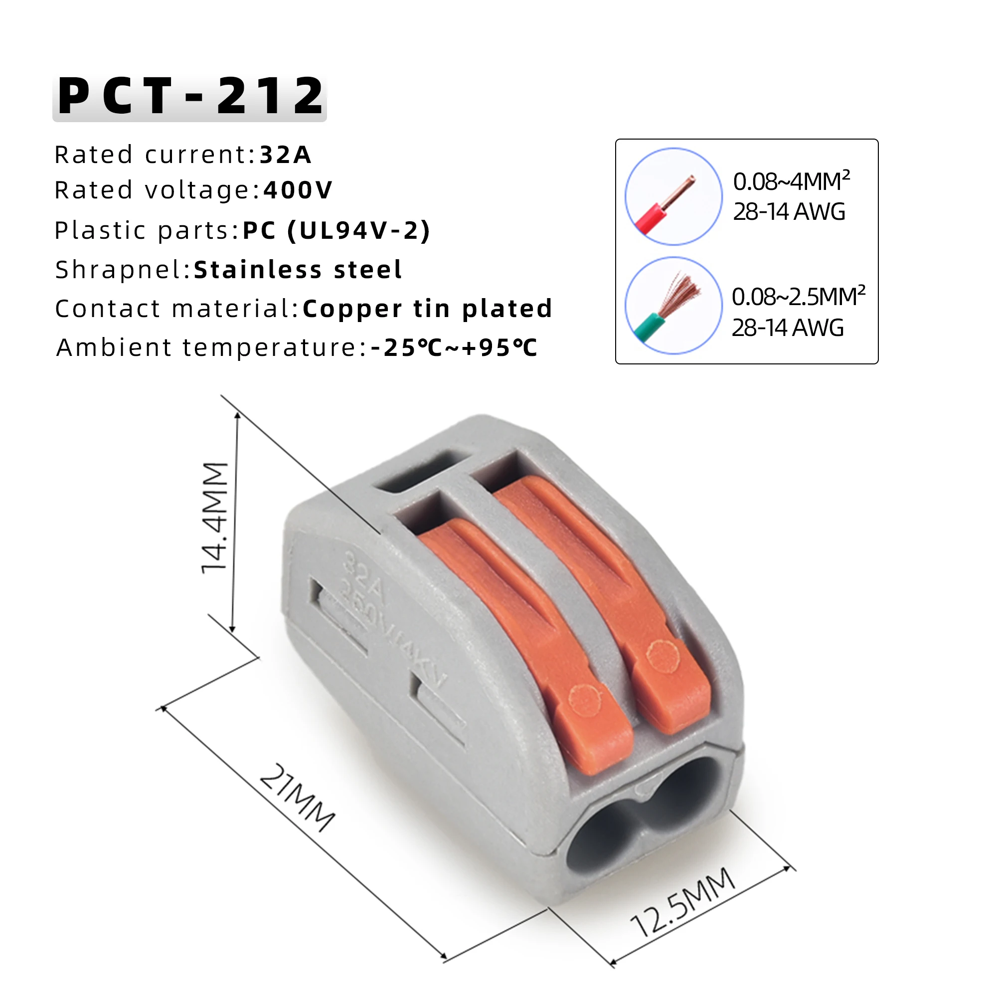 kejian direct factory wire in connectors CMK 412 wire push connector Wire terminal pin connector