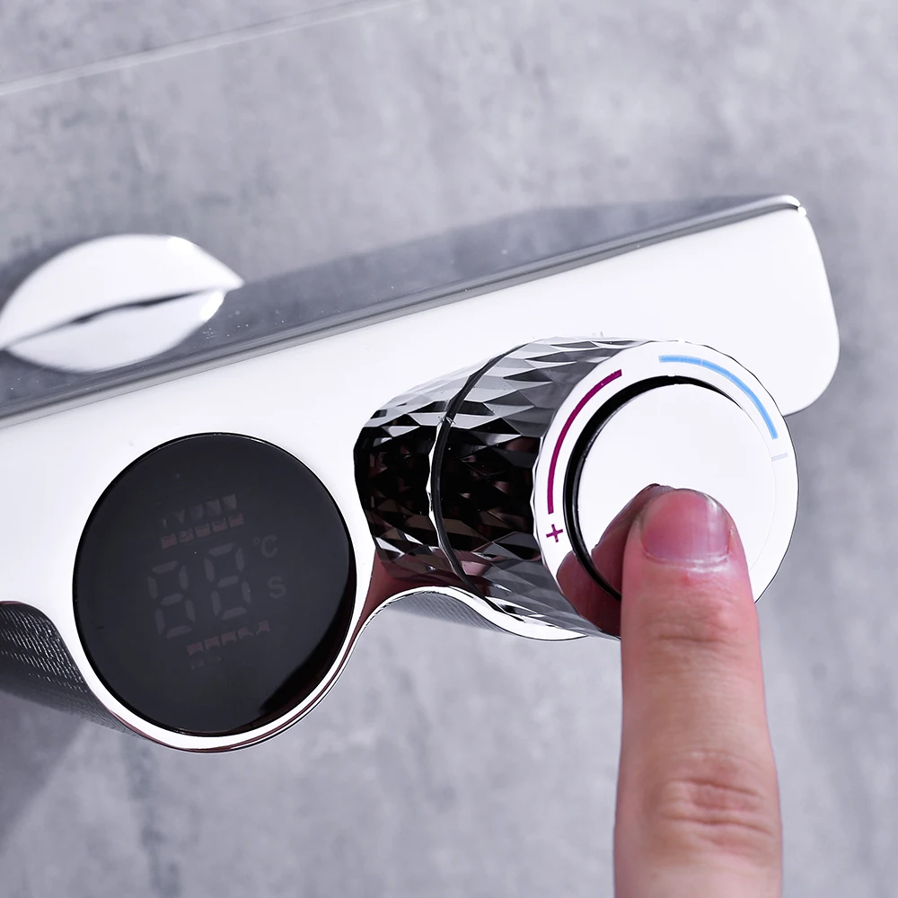 Интеллектуальные Смесители Для ванны и душа с регулируемой температурой цифровым дисплеем