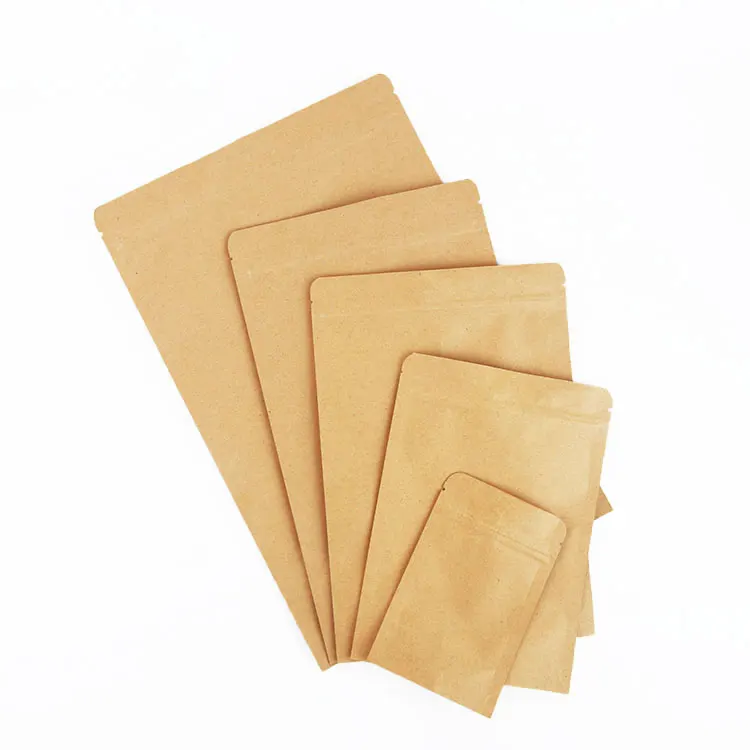 Eco Friendly Customized Print 100g Packaging Bag recyclable Stand Up Pouch Kraft Paper tea Coffee bag