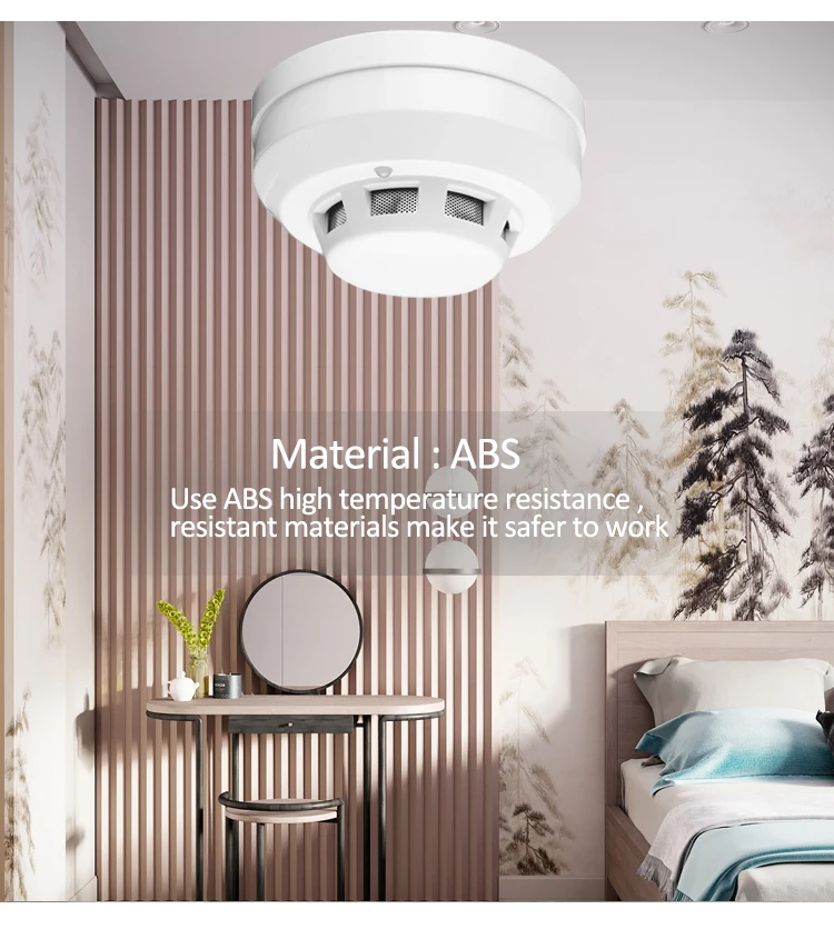 12v 2 Wired Photoelectric Smoke Detector Conventional Hard Wired Smoke