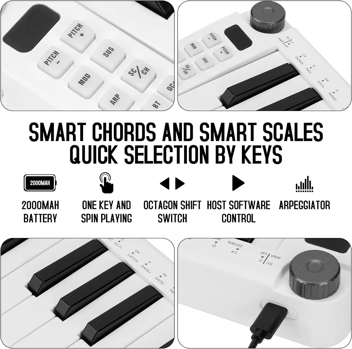 Usb Midi Controller Keyboard Daw Integration Mac Pc And Ios Compatible