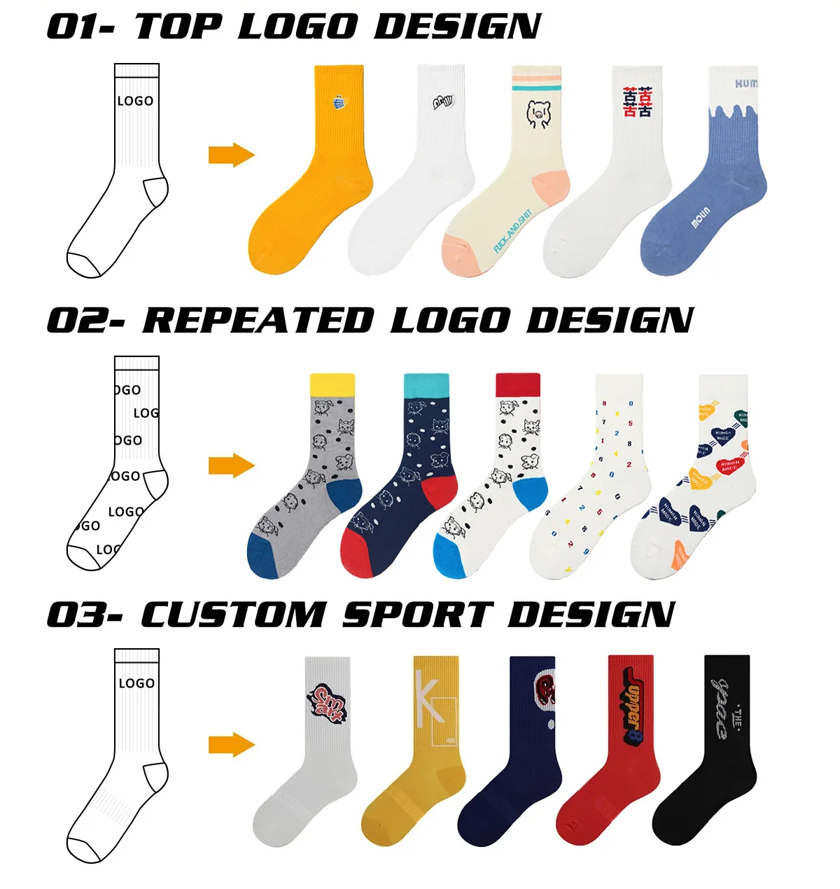 High Quality Custom Socks With Logo Custom Cotton Socks Solid Color Men Crew Socks