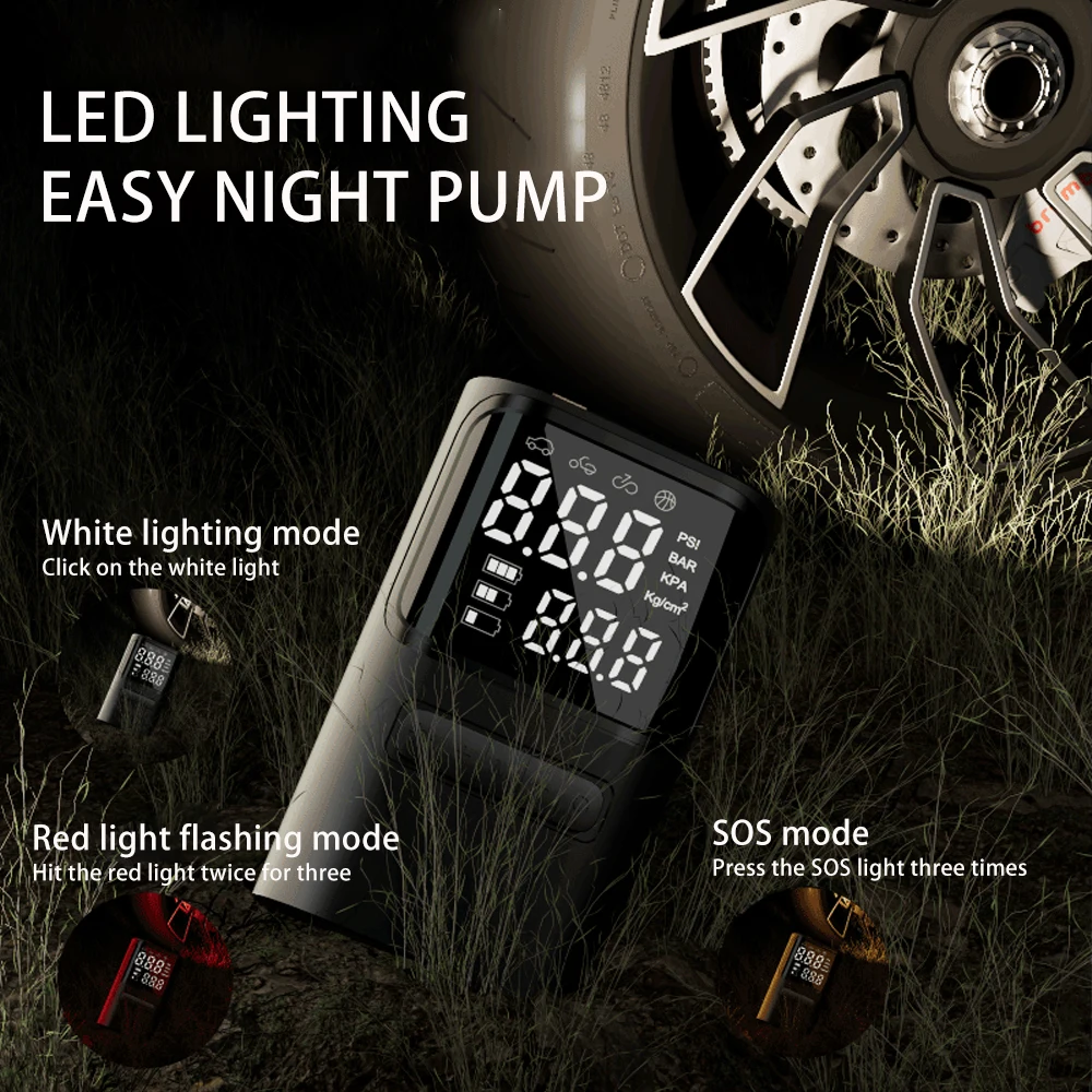 Portable Digital Tire Inflator Car Tyre Inflator Pump for Motorcycle Bicycle Auto Inflatable Air Pump - view 5