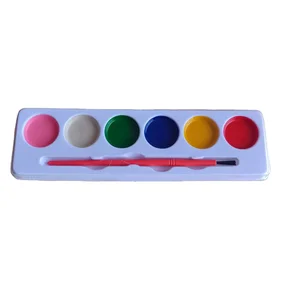 Non-toxic Quality Water Colour Set Manufacturer Wholesale Excellent Environmentally 6 Colors Paper Round 3ml Paint Set for Kids