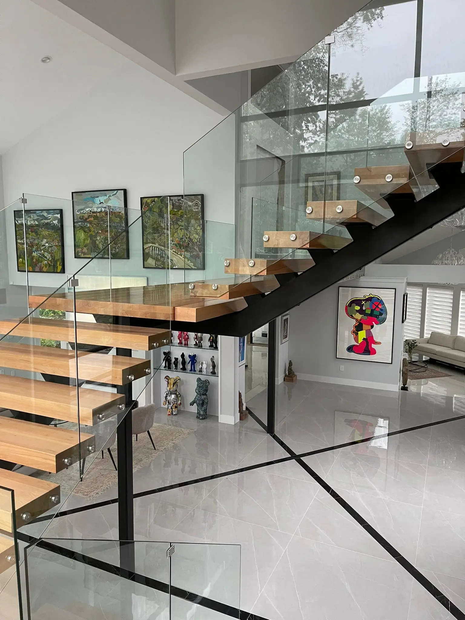 Prefabricated Modern Luxury Indoor Metal Stairs Customized Mono ...