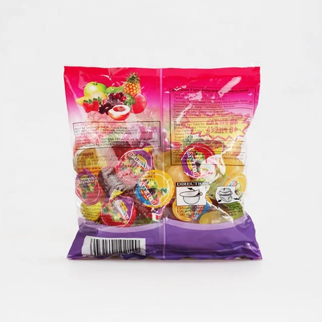 High Quality Halal Mini Assorted Fruit Flavor Jelly Cup Candy in Plastic Bags