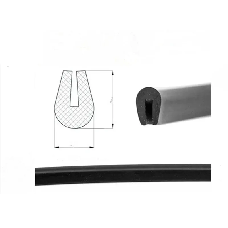 Small BLACK Rubber U Channel Edging Trim Seal 4mm X 3mm | UK - View #9
