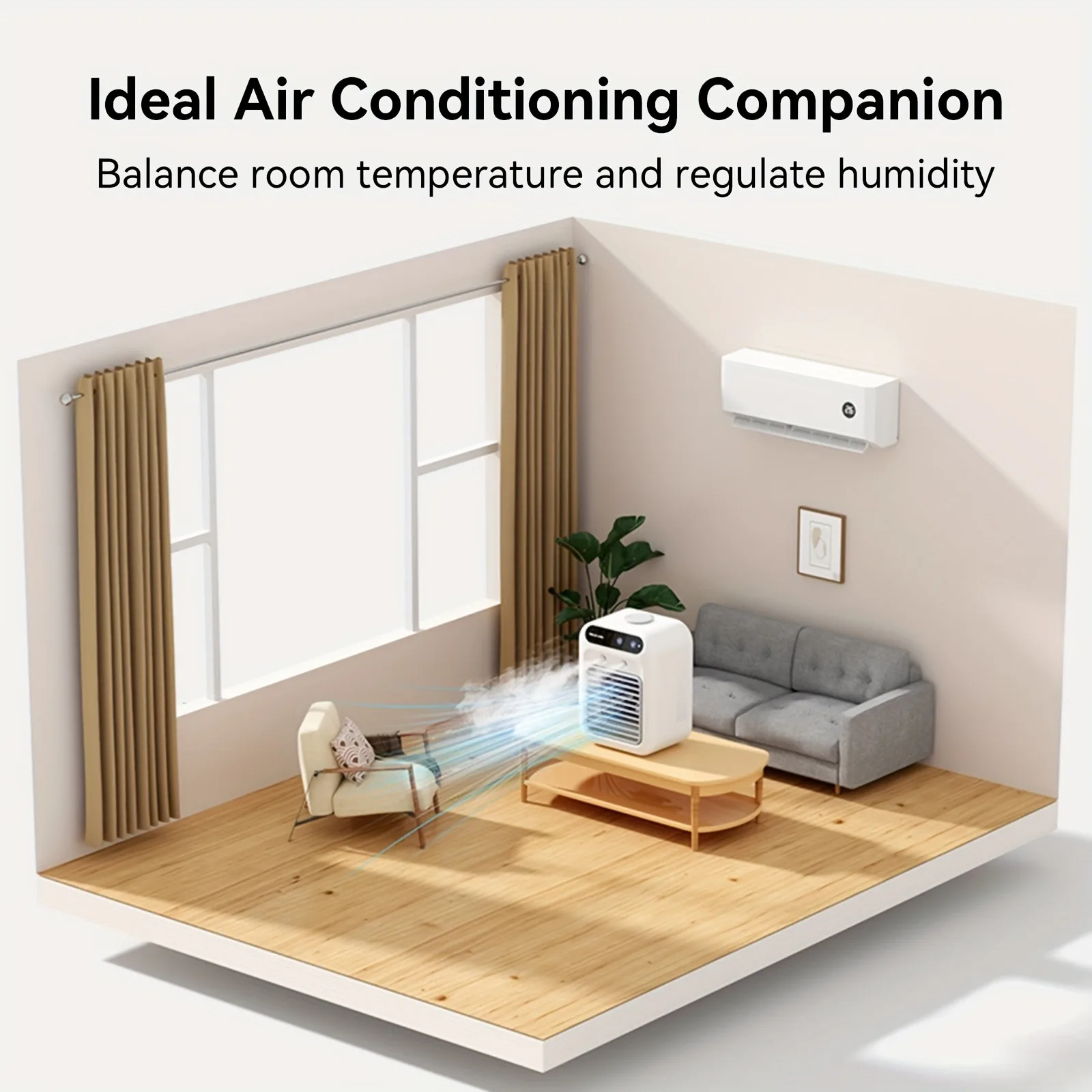 Portable Air Conditioner Fan Desktop Spray Cooler For Office_voghion.com