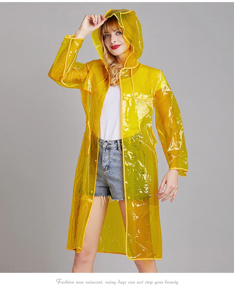 Modern Transparent Eva Ladies Jacket Rainproof Womens Rain Coat - Buy ...