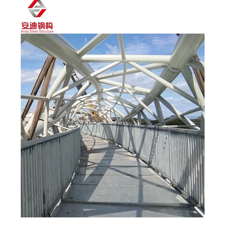 Prefabricated Railway Station Galvanized Steel Structures Curved Roof Design Structural Steel Pipe Truss Shed for Sale