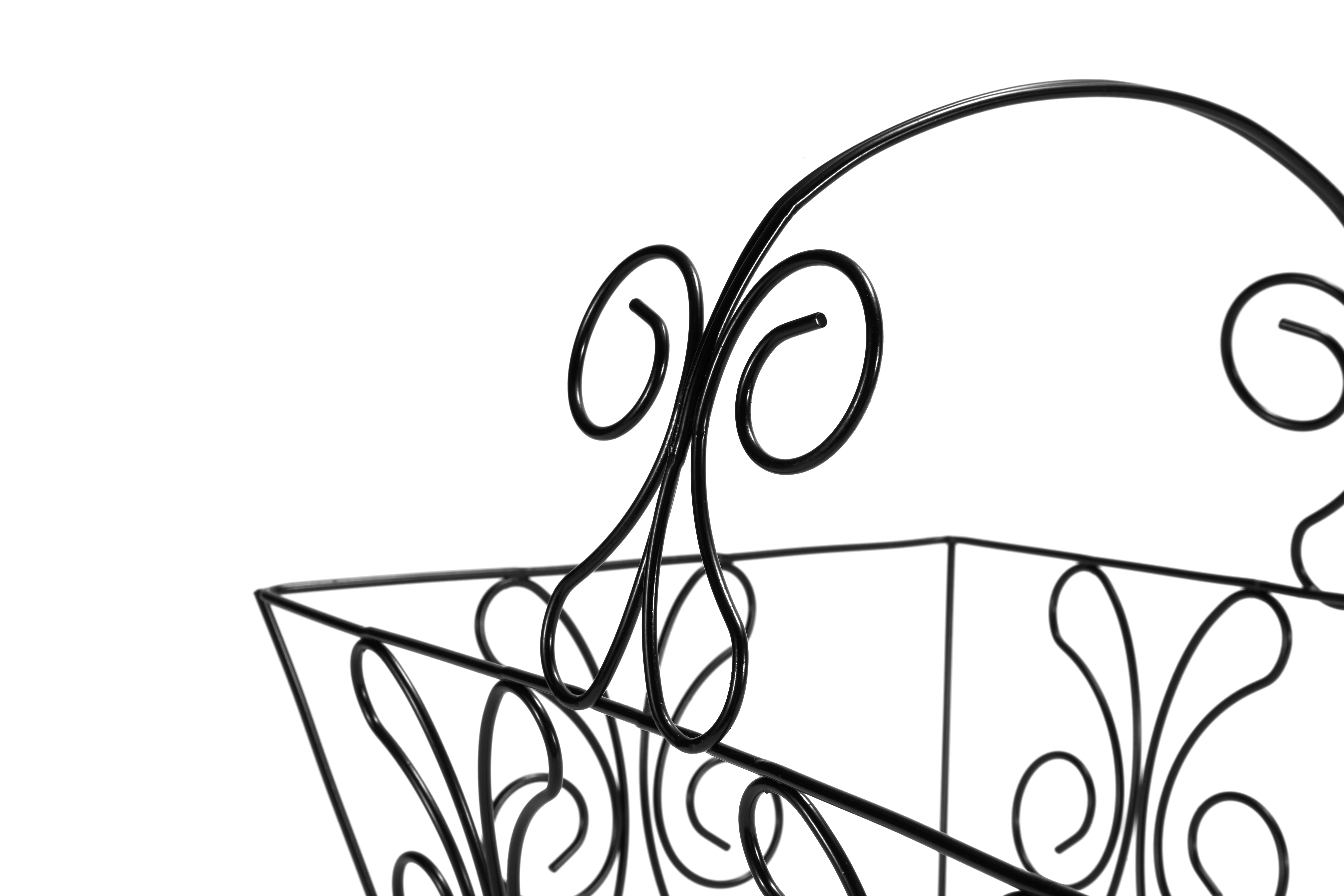 Фабричная оптовая продажа железная черная оригинальная корзина для цветов на