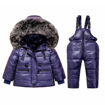 New Winter Children Baby Boy Girl Clothing Set Warm Down Coat Snowsuit Overalls Cheetah Ski Suit Gear Jumpsuit Jacket Toddler