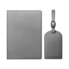 gris (funda para pasaporte+etiqueta de equipaje)