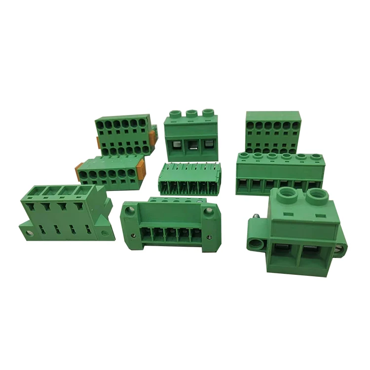 3.81mm 3.5 mm 7.62mm PCB プラグイン式ワイヤー・ツー・ボード端子コネクタ ベンドニードルピン グリーン端子台