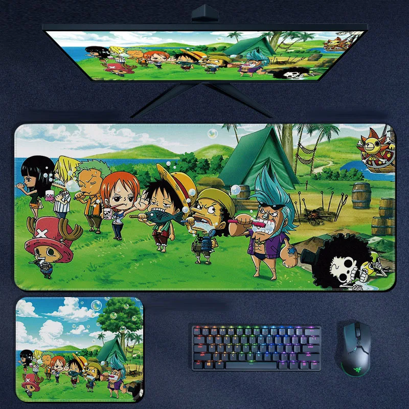 One Pieced Large Animation Luffy Resin Pad Zoro Ace Boa Hancock Keyboard Mat Mouse Mat Goku Desk 