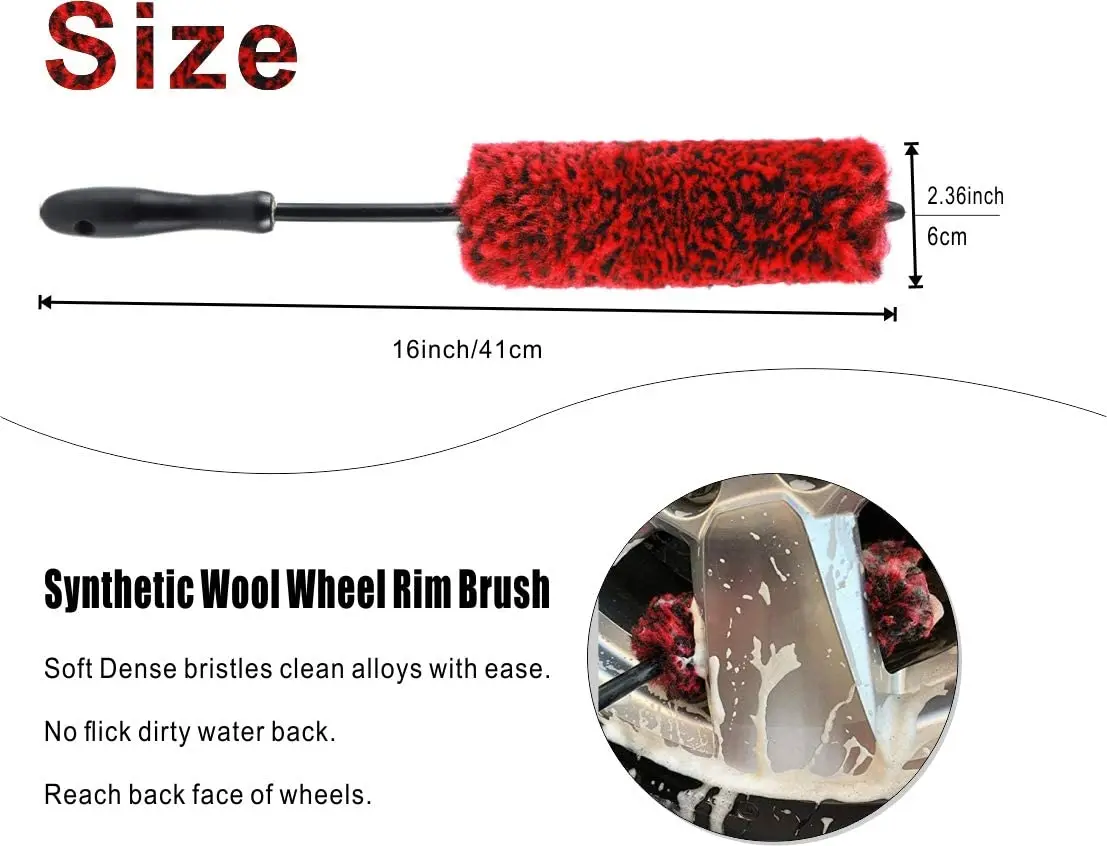 16inch clean world industry Synthetic Wool Wheel Rim Brush