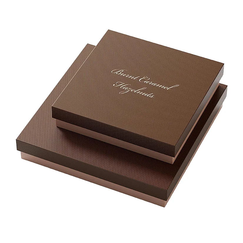 Luxury Custom Logo Chocolate Packaging Base and Lid Box Eco Friendly Paper Cardboard Gift Box with Bow Ribbon Insert for Food factory