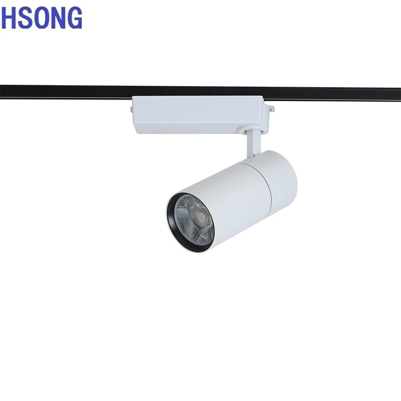 Светодиодный Трековый светильник высокой яркости, 30 Вт, 2/3 проводов, монтируемые точечные светильники, магнитный COB светодиодный Трековый светильник для коммерческого освещения