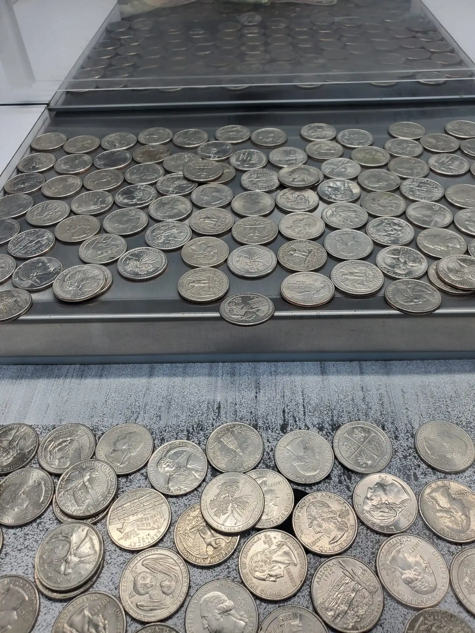 Silver Falls Arcade Coin Pusher Quarter Coin Pusher Machine With Bill