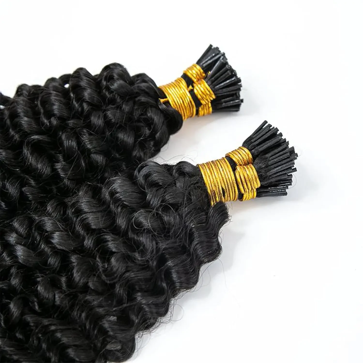 Kinky Curly Peruvian Remy Human Hair Extension Deep Curly I Tip Hair_voghion.com