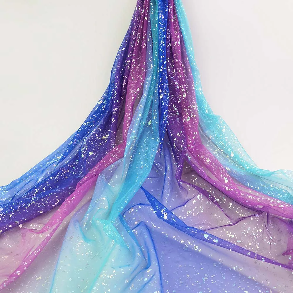 High Quality Fancy Design Good Price Two Tone Gradient Color Sheer Organza Fabric for Women Dress