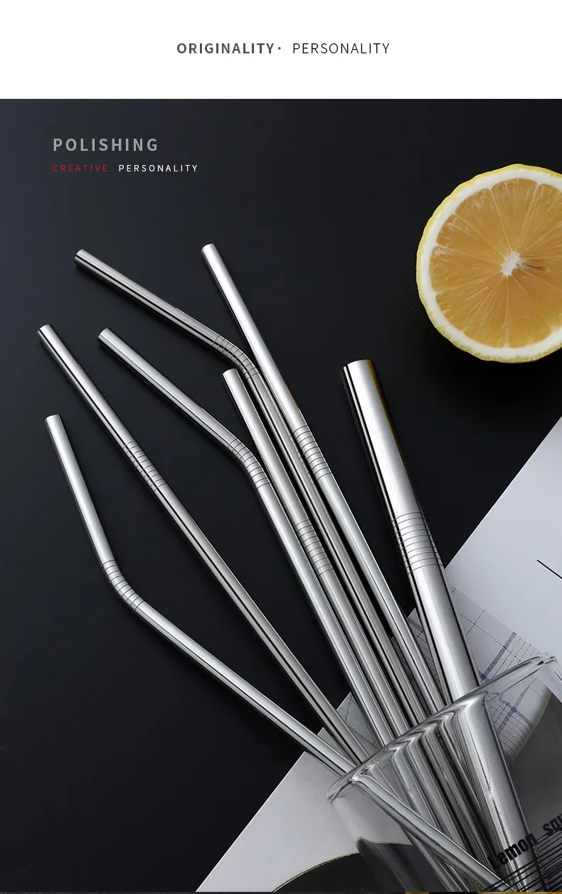 Top Seller Eco Friendly Straight Straw Reusable Stainless Steel