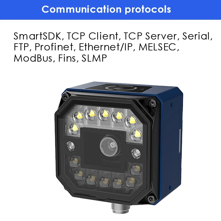 Customized RS232 Long Distance 2D Bar Code Scanner Modbus Industrial Fixed Ethernet TCP IP Barcode Scanner