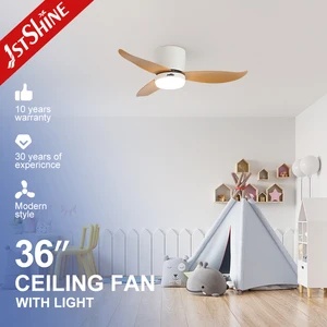 1stshine LED Ceiling Fan Mini Size 36 Inches Plastic Wood Grain Blades Small Ceiling Fan with LED Light
