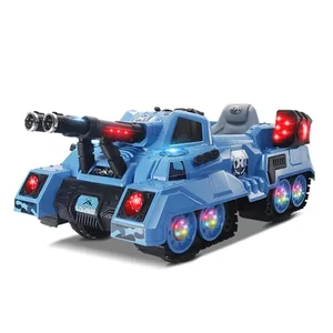EPT Music Light Cool Ride on Kids Car 2.4G Remote Control Toy Army Tanks Military Rc Plastic Sets Ride on Army Tank for Kids
