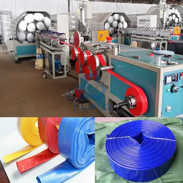 Yarn Reinforced Polyethylene PVC LDPE PE Flexible Layflat Lay Flat Irrigation Fire Fighting Pipe Production Machine