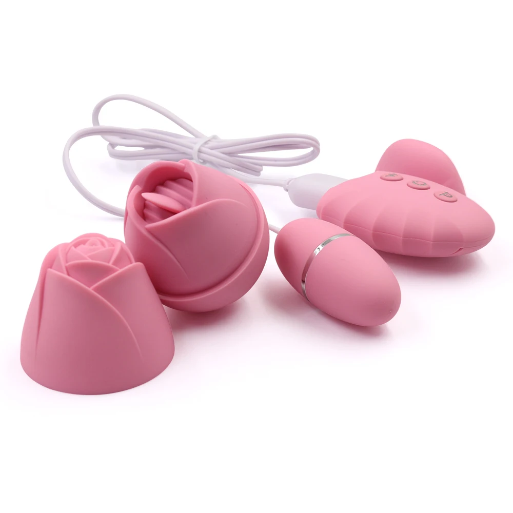 Wasserdichtes Weiches Silikon-Rosenblüten-Sexspielzeug mit Vibration für  Anal und Vagina, Kegel-Bälle, Zungen-Leck-Vibrator mit USB-Aufladung