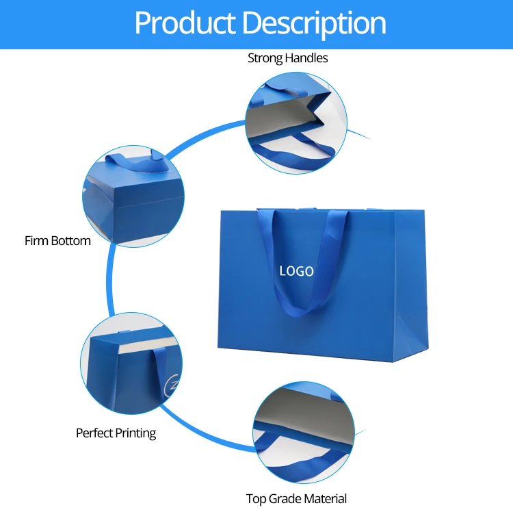 Wholesale Custom Printed Logo Luxury Black Paper Bag Shopping Gift