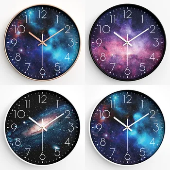 12 Inches Nordic Starry Sky Modern Creative Clock Wall Home Decoration Living Room Bedroom Wall Clock
