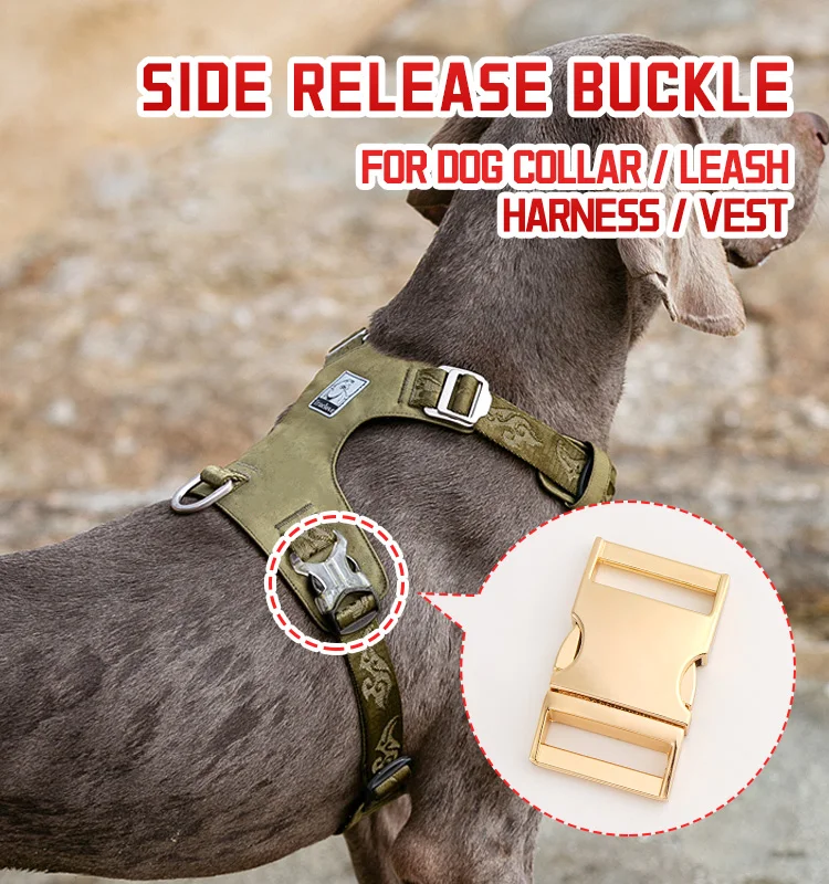 Wholesale Pet Hardware Gold Quick Release Buckle 1" Curved Side Release