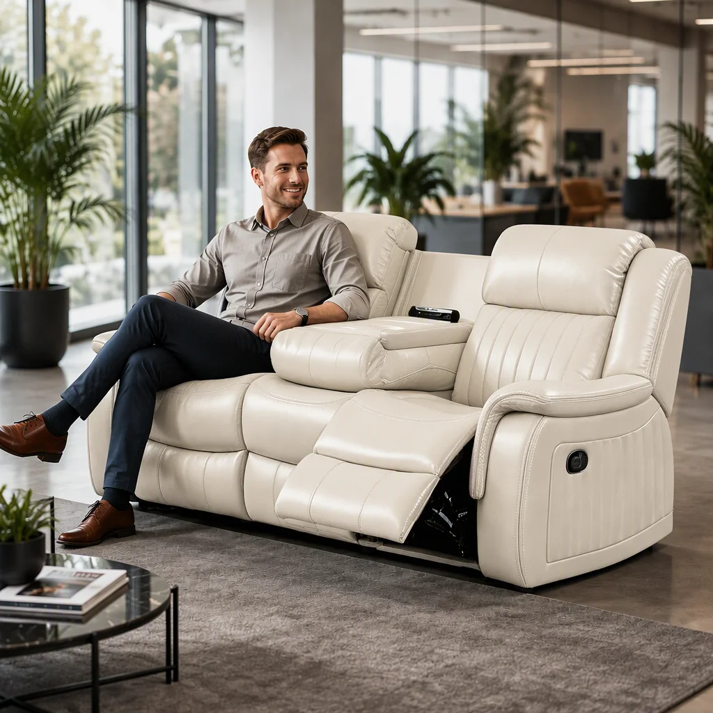 Frank Premium Quality Zero-Gravity Weightless Manual 3-seater Recliner Sofa with USB Charging for Family Living Room