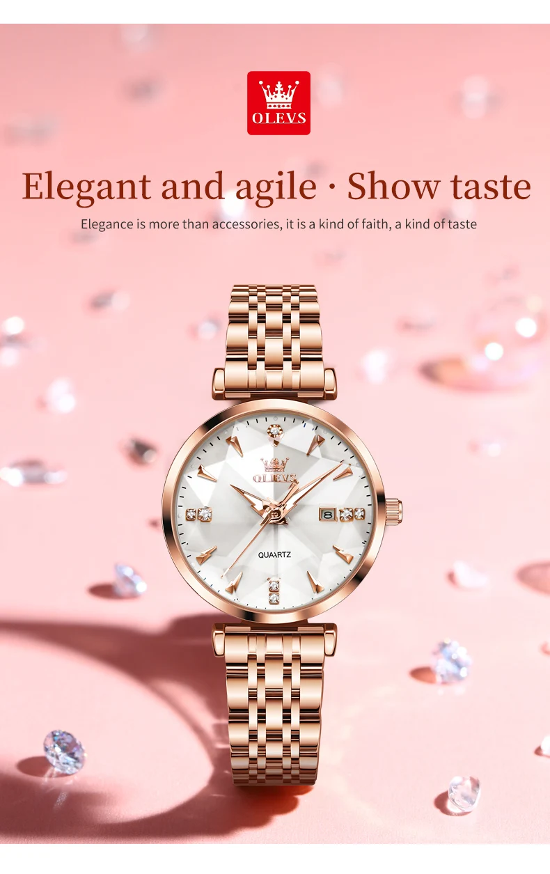 OLEVS 5536 Fashion Elegant Fancy Famous Designer Waterproof Stainless Steel Female Wrist Luxury Brand Ladies Quartz Women Watch