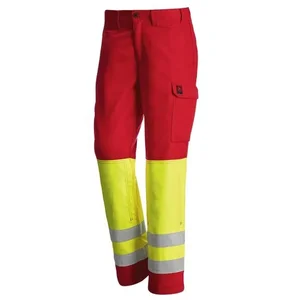 Two Tone Color Heavy Duty Safety Road Maintenance Multi Pockets  Reflective Cargo Work Pants
