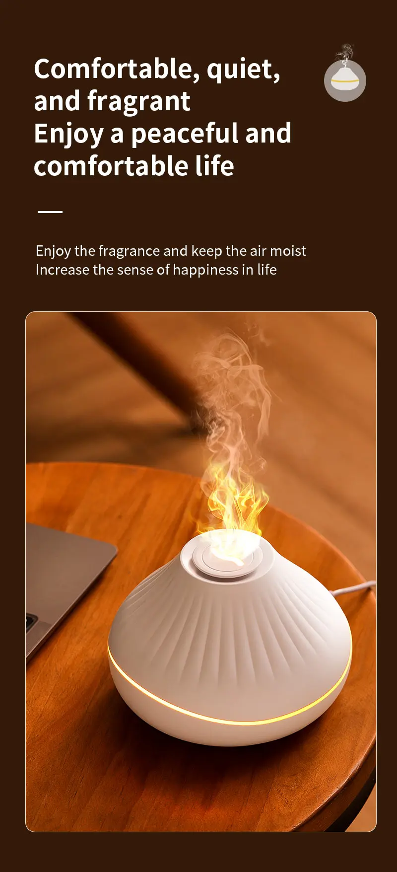 Portable Fire Flame Aroma Diffuser - Smart Home Appliance