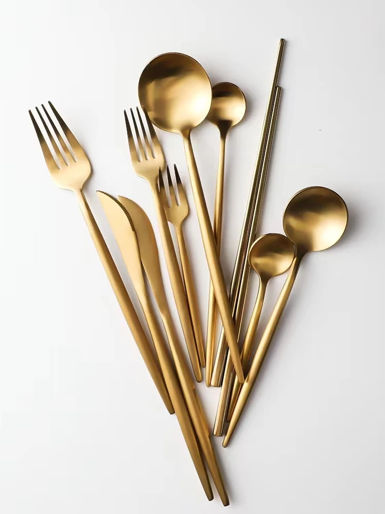 Wholesale 430 Food Grade Reusable Custom Logo Gold Luxury Wedding Spoon