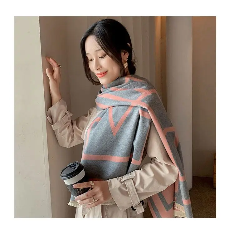 Новый Стиль Настраиваемый Женский мягкий шарф из пашмины с принтом