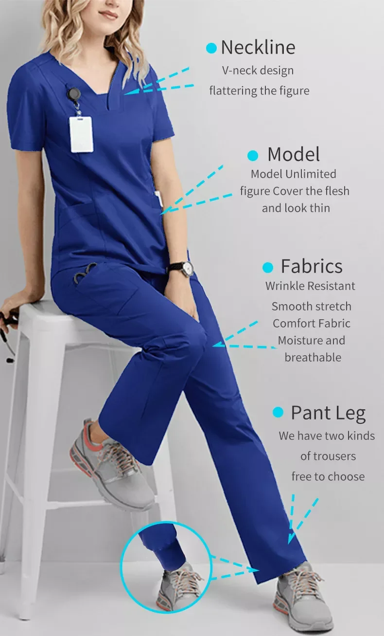 Hot Sale Medical Scrubs Uniforms Cherokee Women Scrub Nurse Uniform
