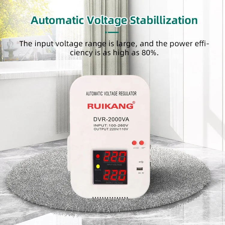Single-Phase 50Hz Digital Automatic Voltage Regulator for Whole House Wall Hanging PC Material AC DC 220V for Home SVC SBW