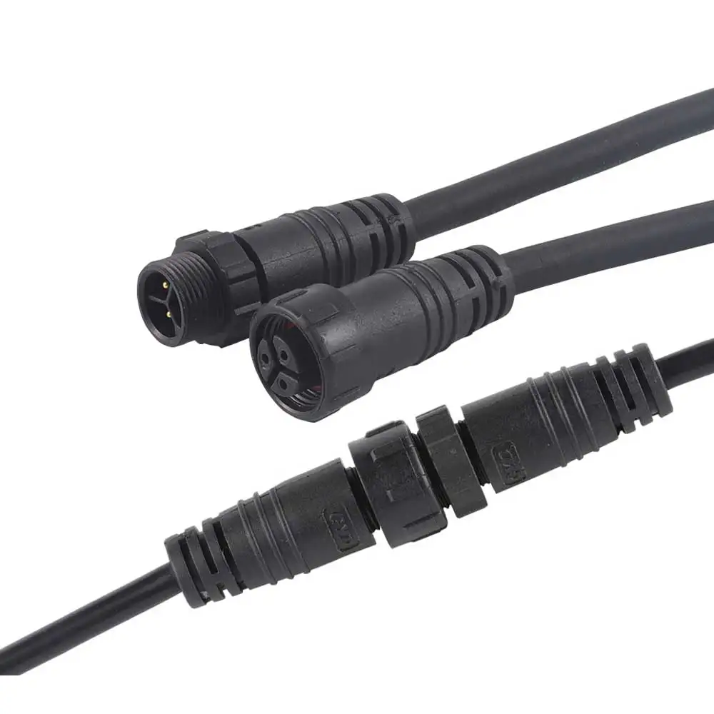 M14 Waterproof Electrical Connector Led 2pin 3pin 4 Pin Cable Connector For Outdoor Lighting 2402